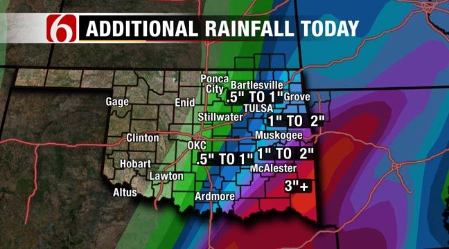 Flood Warnings Issued For Much Of Eastern Oklahoma