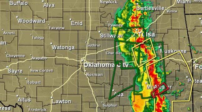 Potentially Dangerous Thunderstorms Moving Through Eastern Oklahoma