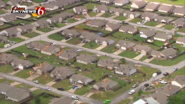 Emergency Crews Assess Damage Caused By Wagoner County Tornado