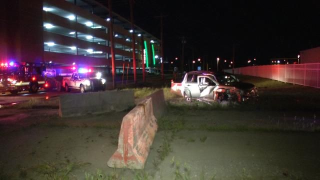 SUV Hits Barrier At Tulsa International Airport