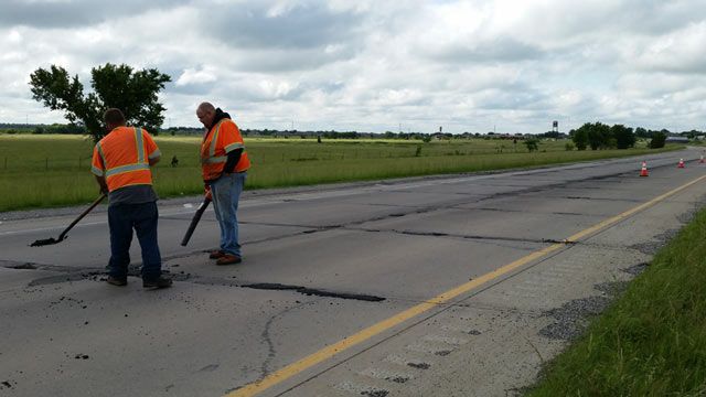 Workers Patch Potholes On Two Tulsa Area Highways