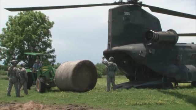 National Guard Helicopter Aids Muskogee County Rancher