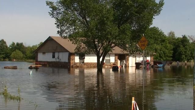Pooling Flood Water Forces Wagoner Residents Out Of Homes