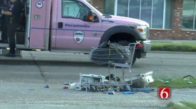 Man Injured Pushing Shopping Cart Down Tulsa Street