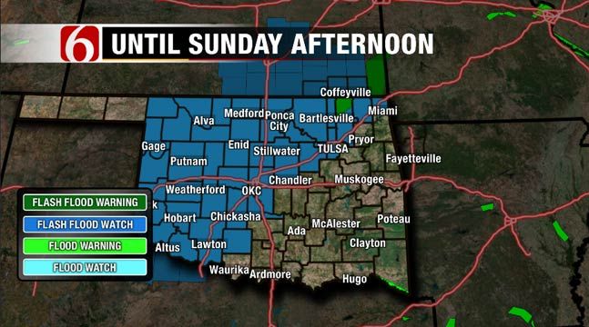 Forecasted Rain Prompts Flood Warnings, Watches Across Oklahoma