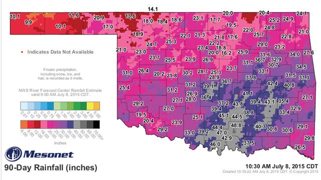 Four Feet Of Rain Falls In 90 Days In SE Oklahoma