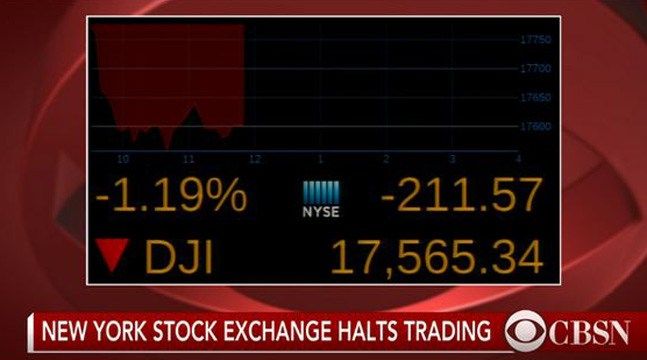 Glitch Forces New York Stock Exchange To Halt Trading