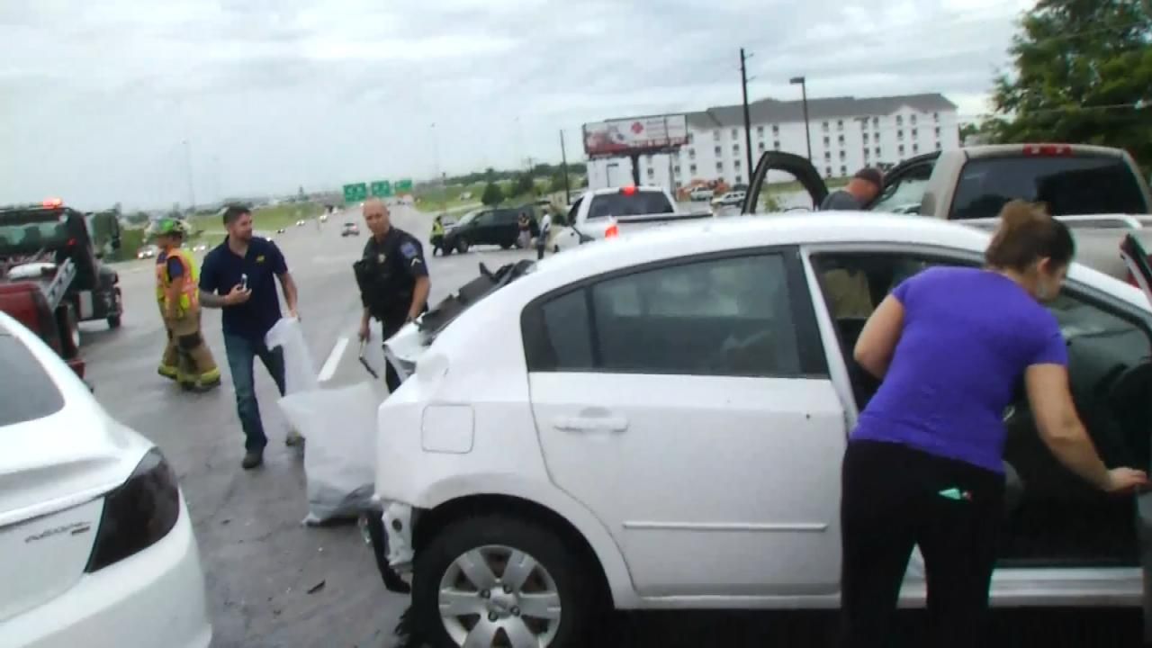 Wet Road Leads To Multi-Vehicle Crash On Tulsa Highway