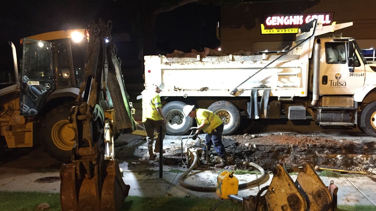 Service Restored After Midtown Tulsa Water Main Break