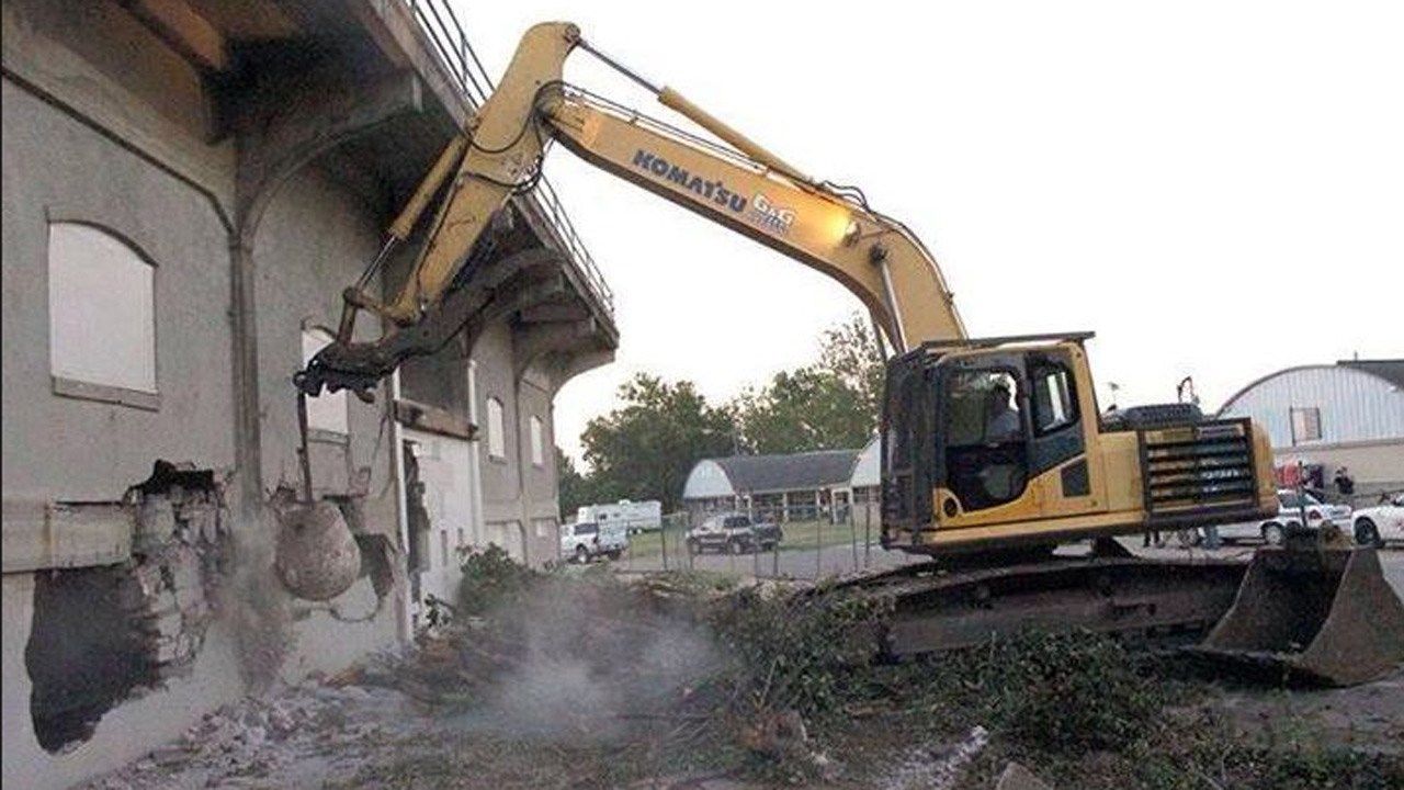 Historic Grandstand Torn Down In Independence, Kansas