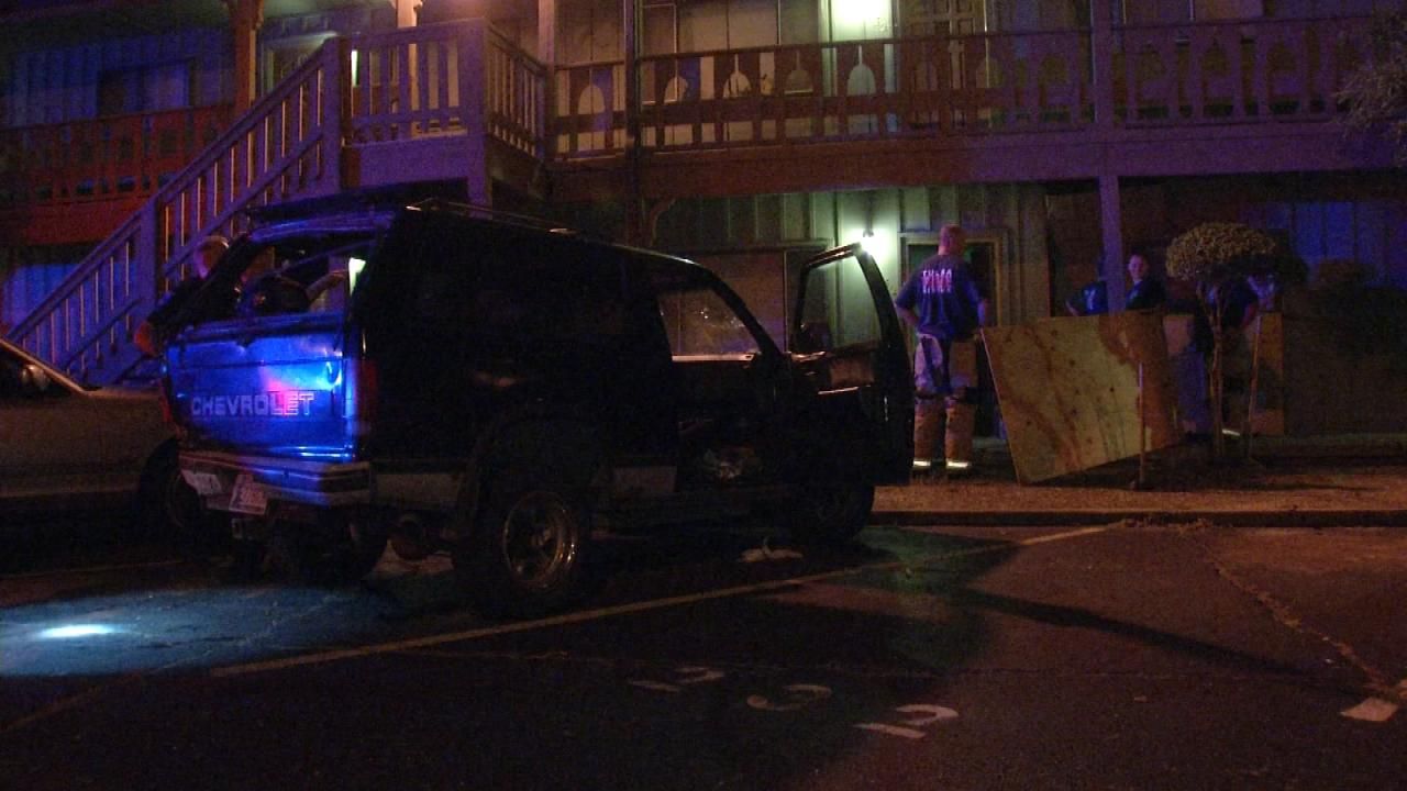 Pickup Crashes Into Tulsa Apartment