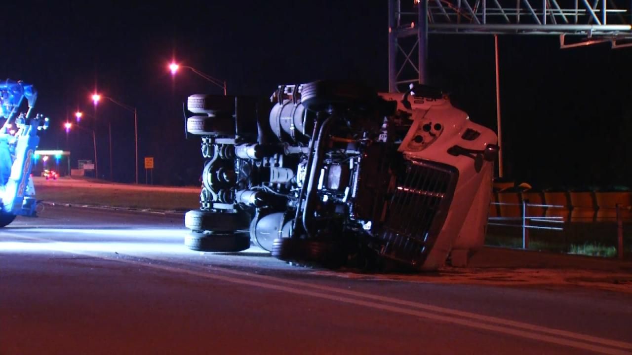 Semi Wreck Shuts Down Creek Turnpike In Broken Arrow