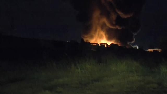 Large Fire At Tulsa Auto Salvage Yard
