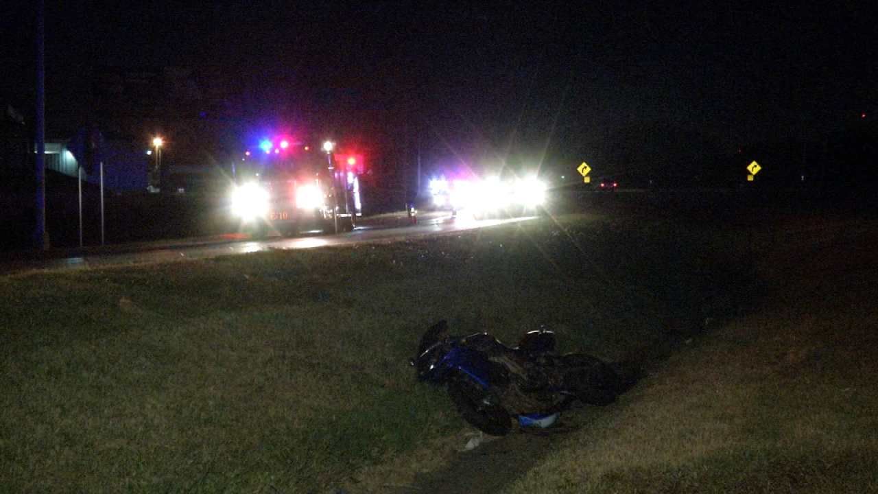 Motorcycle Rider Injured In Tulsa Highway Crash