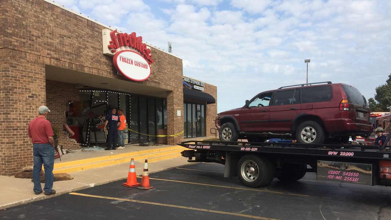 Woman Drives Into Tulsa Frozen Custard Shop