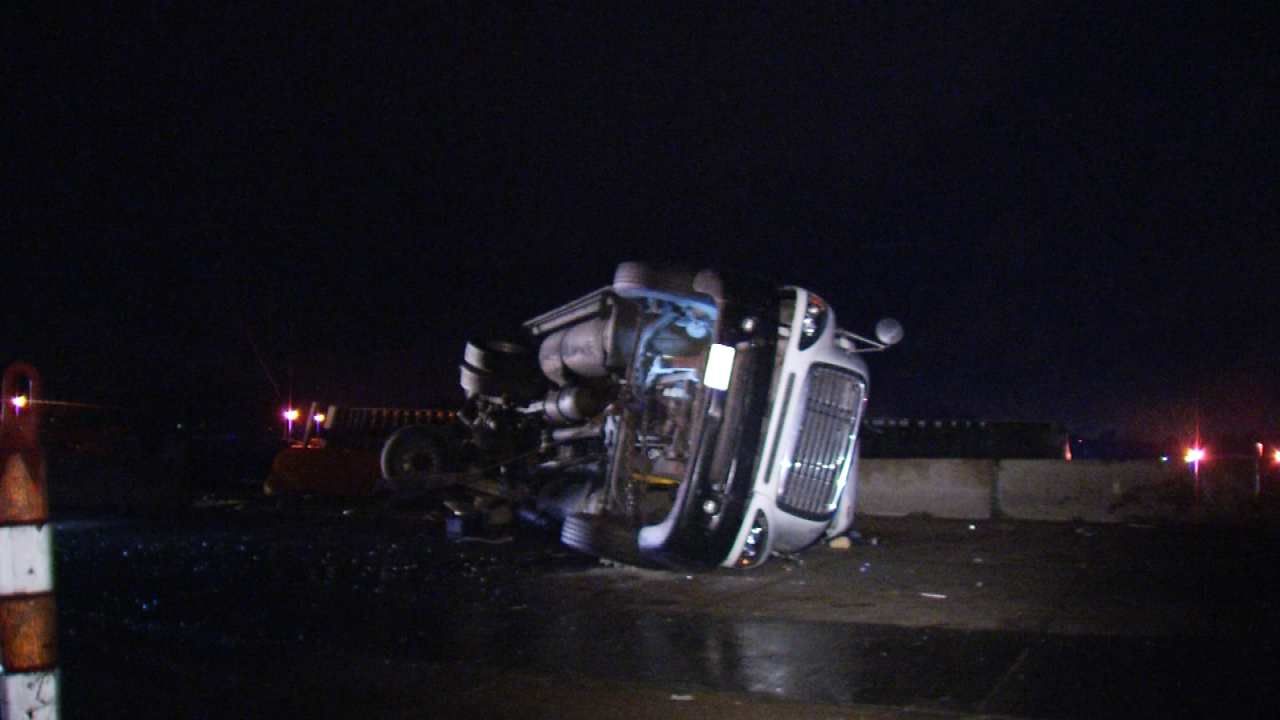 Semi Wreck Closes Westbound I-44 In Catoosa
