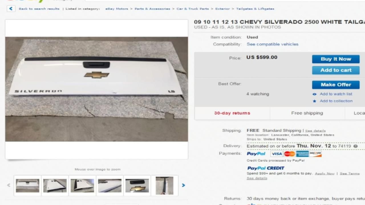 Tulsa Theft Victim Finds Stolen Tailgate On eBay