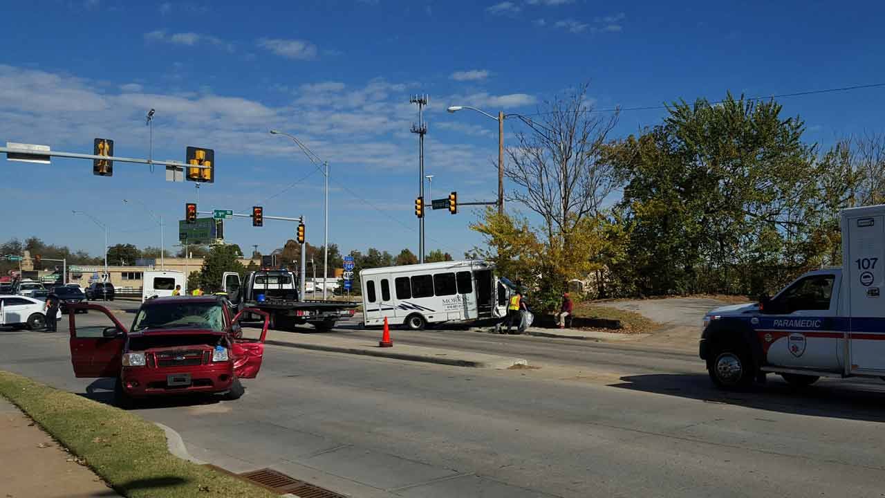 Tulsa Police: Bus Driver Runs Red Light, Causes Crash