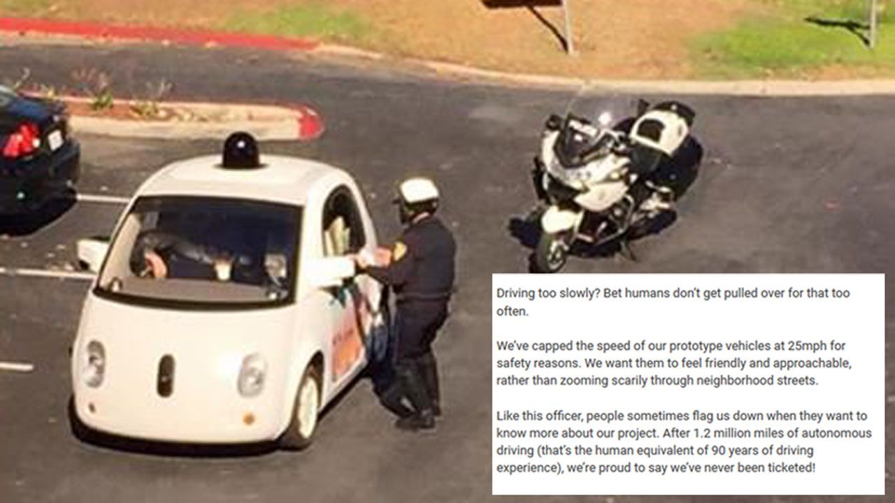 California Police Pull Over Google Self-Driving Car For Driving Too Slow