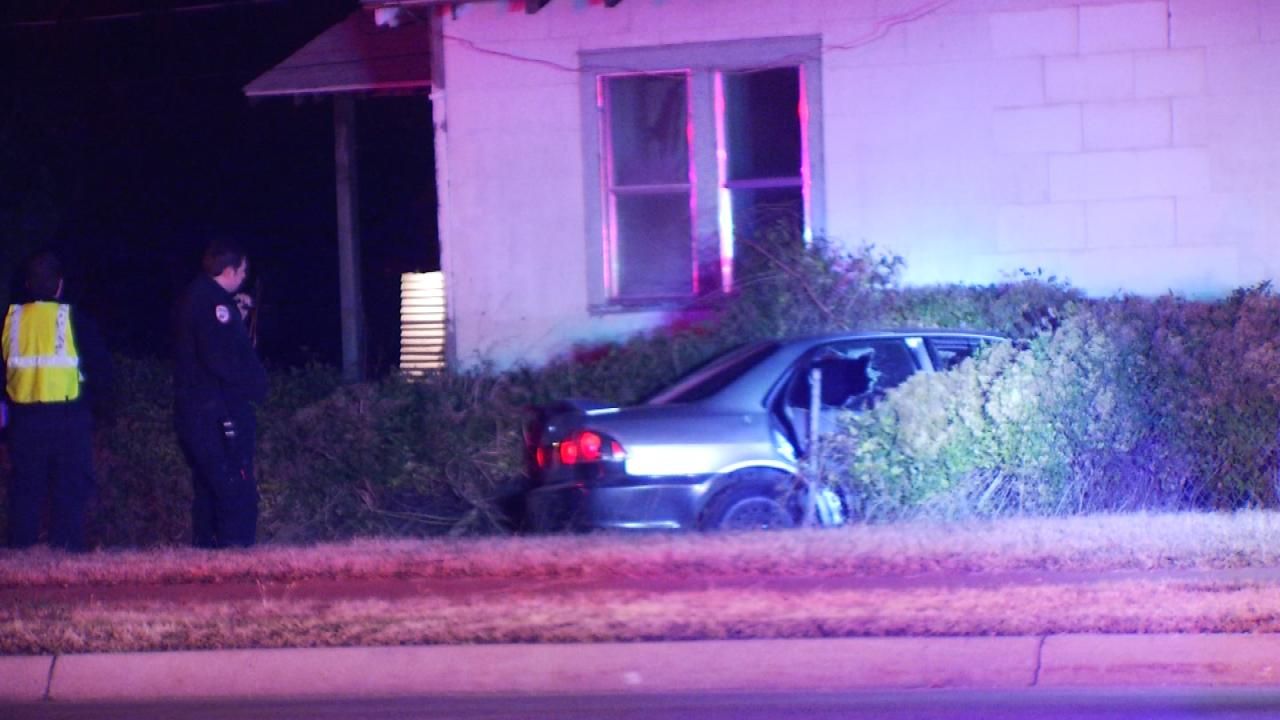 Tulsa Police Chase Ends With Driver Crashing Into House