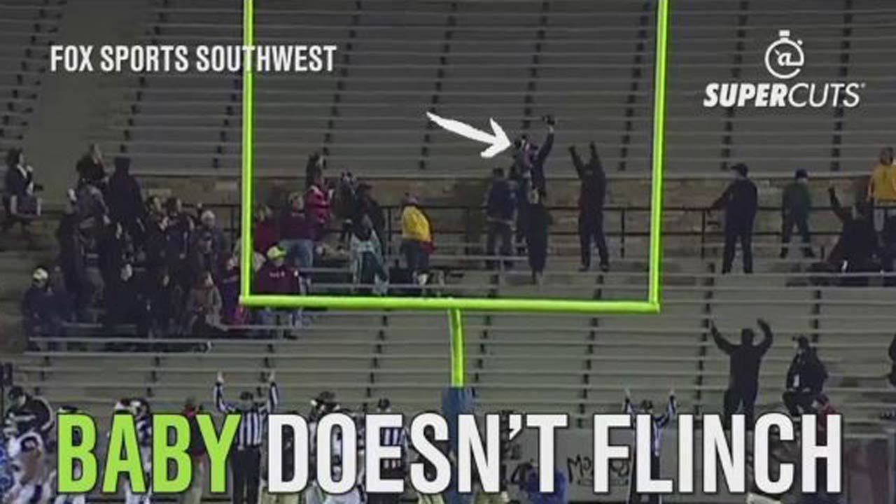 Dad Makes Great Catch With One Hand With Baby In The Other During Jenks-BA Game