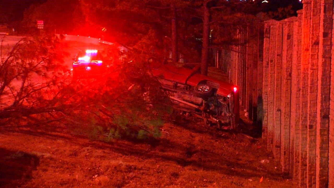 Pickup Hits Wall On Creek Turnpike, Driver Disappears