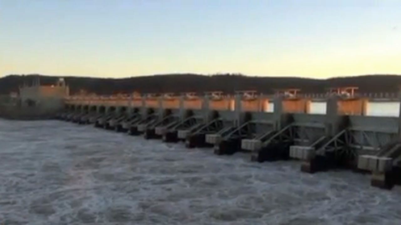 Corps Opens Floodgates At Robert S. Kerr Lock And Dam