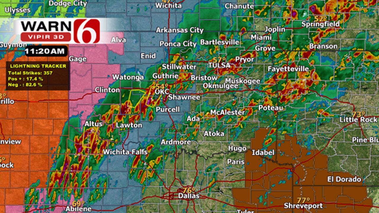 Rain Falling Across Eastern Oklahoma, With Flooding And Some Snow Expected