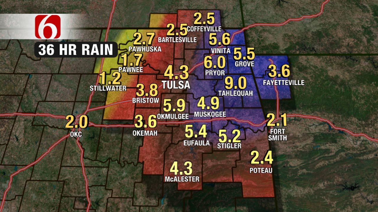 Historic Rains Continue Across Eastern Oklahoma; Temps Drop