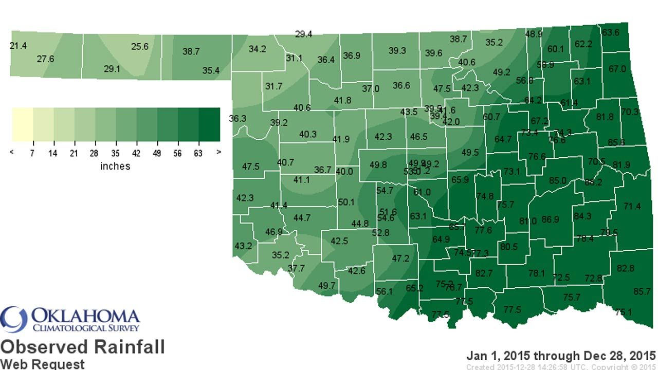 Christmas Weekend Storm Smashes Record For Wettest Year In Oklahoma