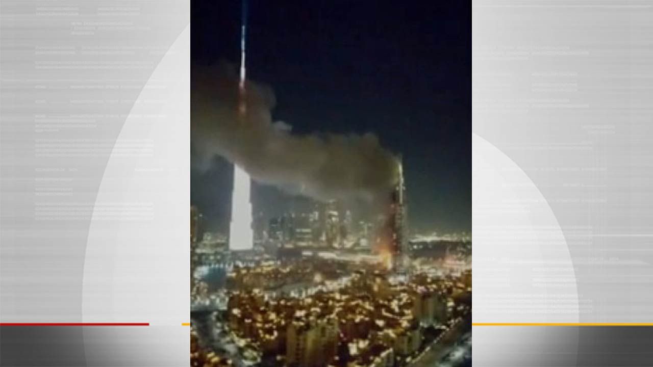 Skyscraper Catches Fire Near Dubai's New Year's Fireworks Display