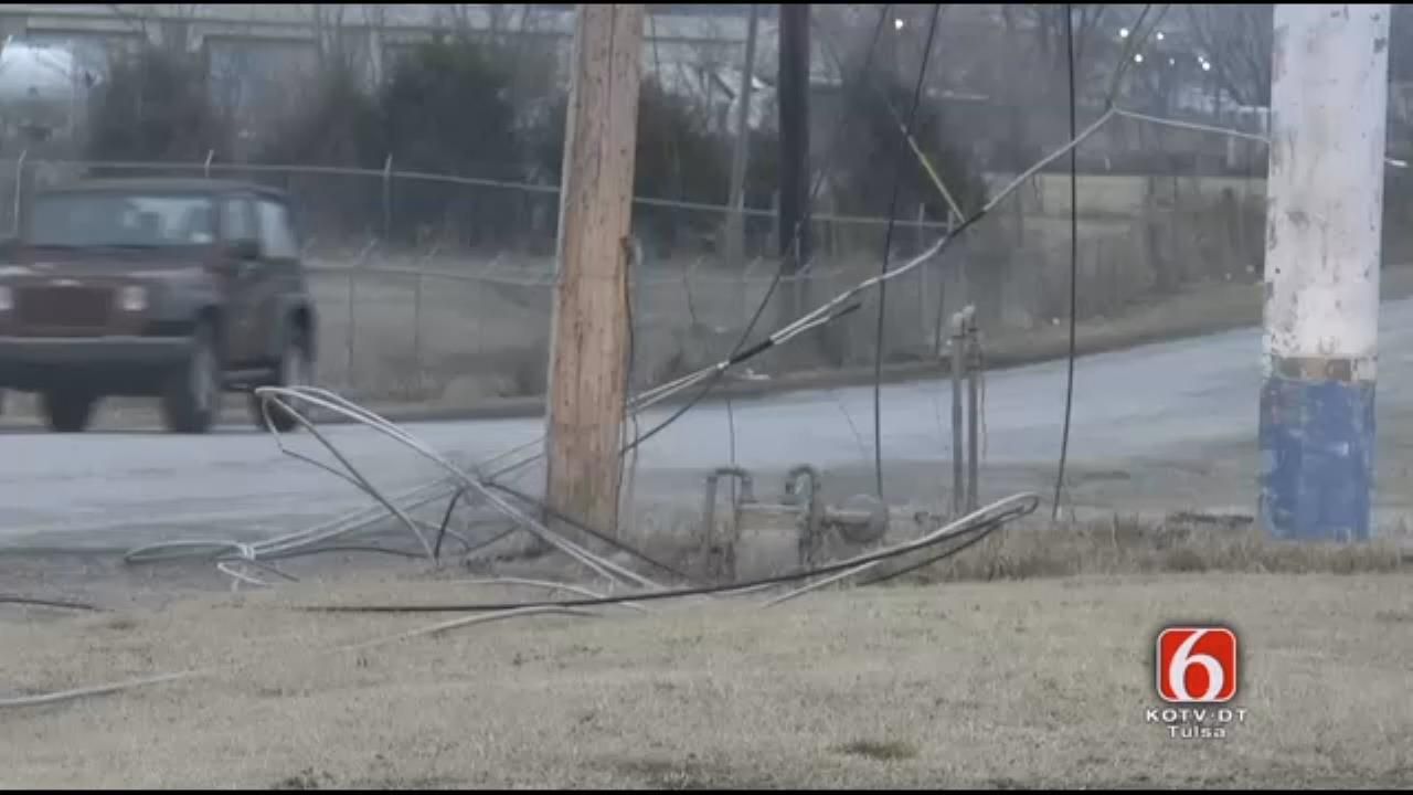 Dump Truck Pulls Down Tulsa Communications Cable