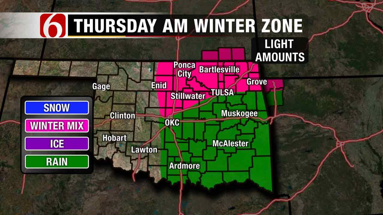 Light Precipitation May Cause Travel Concerns For Northeast Oklahoma