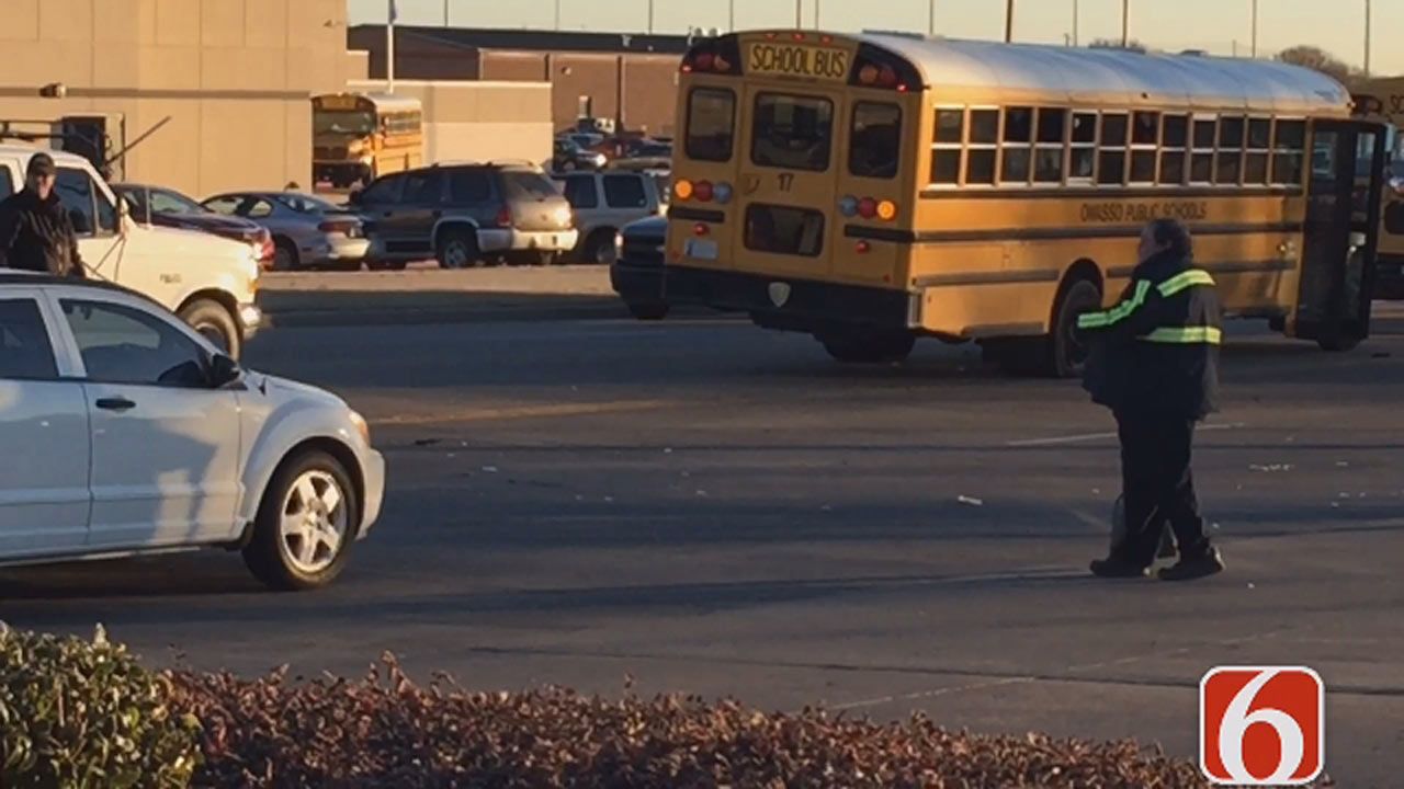 Accident Involving School Bus Slows Traffic Near Owasso High School