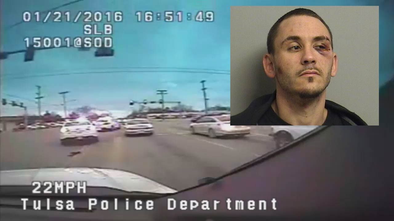 Dashcam Video Shows Chase With Tulsa Shooting Suspect