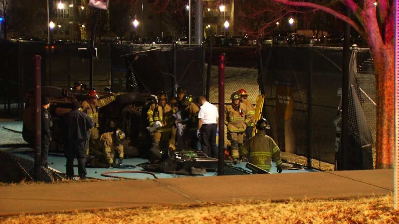 Woman Crashes SUV Onto University Of Tulsa Tennis Courts