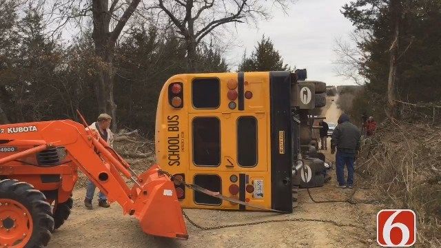 Yale Public School Bus Tips Over With Students On Board