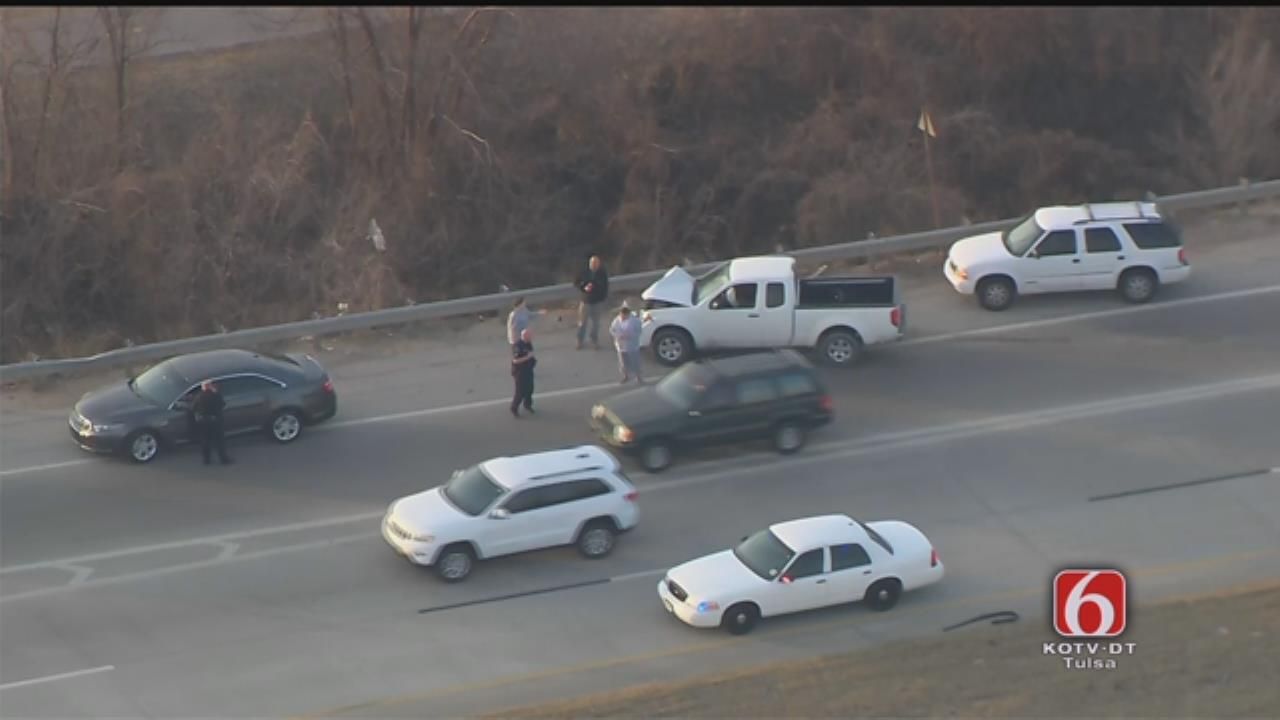 Multi-Vehicle Wreck Causes Backup On NW Corner Of IDL In Tulsa